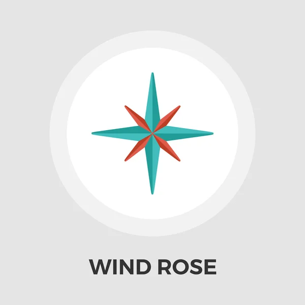 Vector de viento rosa icono plano — Vector de stock