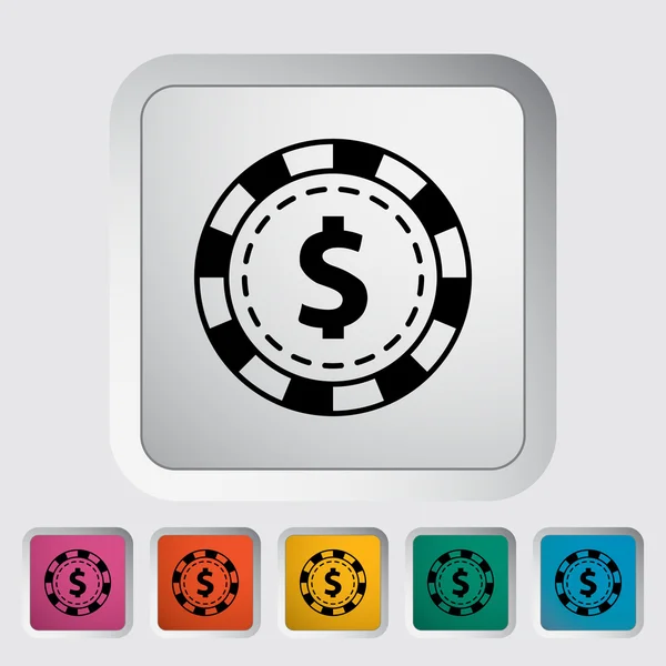 Gokken chips pictogram — Stockvector