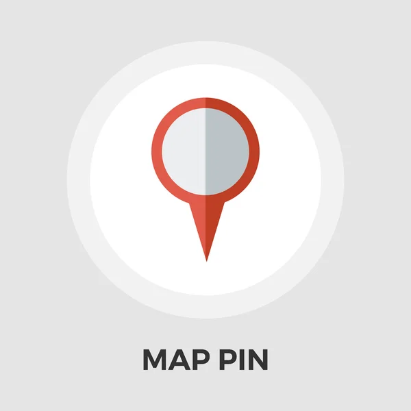 Mapa Pin płaska ikona — Wektor stockowy