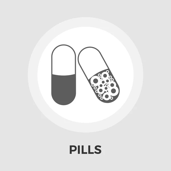 Píldoras anticonceptivas vector icono plano — Archivo Imágenes Vectoriales