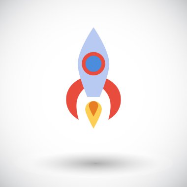 Roket düz simgesi