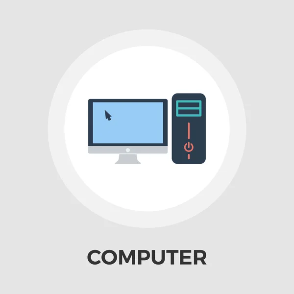 Computer Vector Flat Icon — Stock Vector