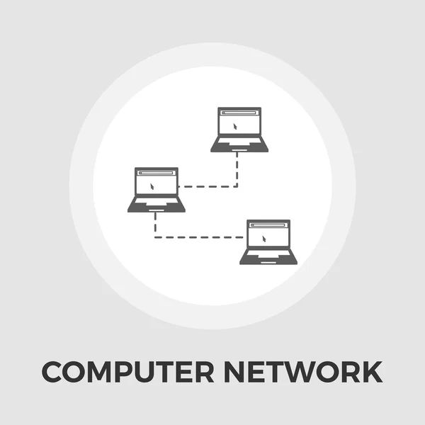 Computador de sincronização único ícone plano . — Vetor de Stock