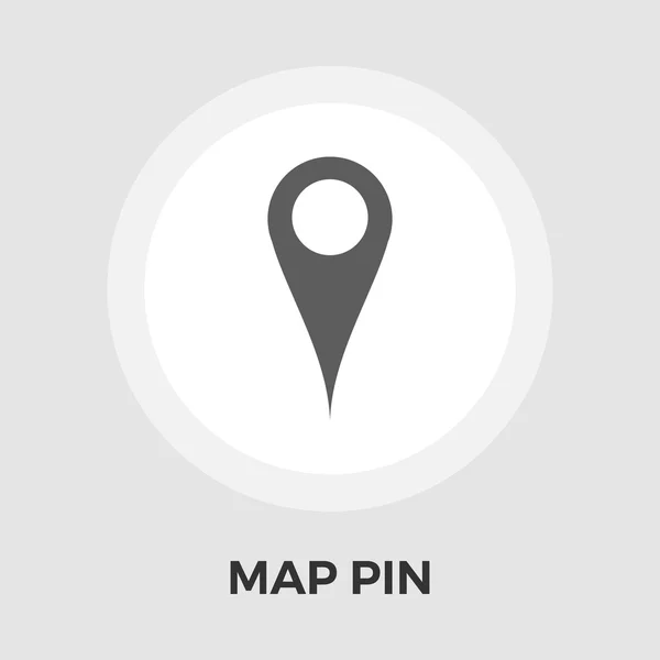 Mappa Pin Icona piatta — Vettoriale Stock