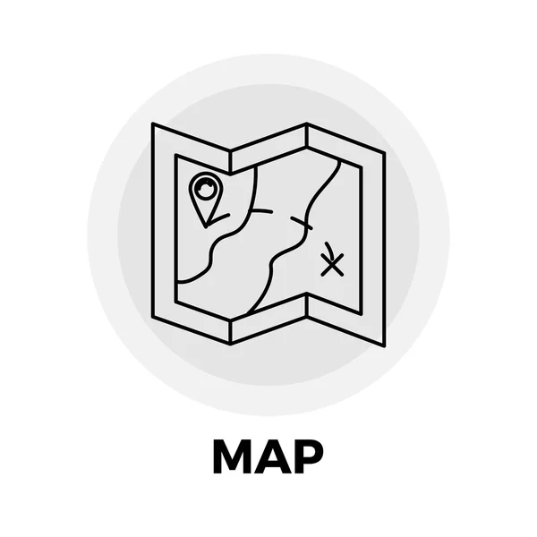 Map Line Icon — Stock Vector