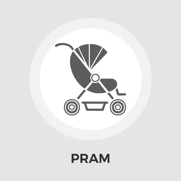 Ícone plano do vetor Pram — Vetor de Stock