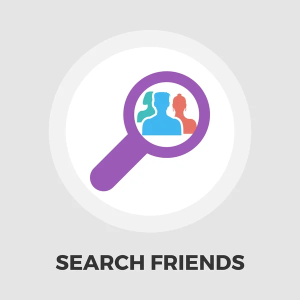 Find friends icon flat — Stock Vector