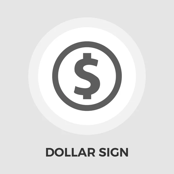 Dólar icono plano — Vector de stock