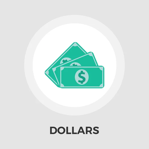 Dollar platte pictogram — Stockvector