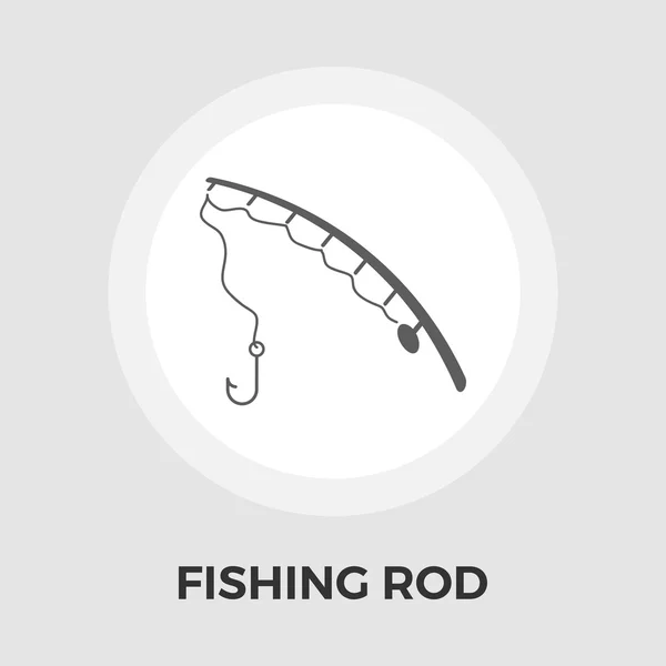 Canna da pesca vettore icona piatta — Vettoriale Stock