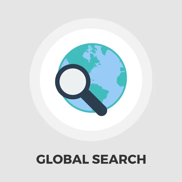 Recherche globale icône plate — Image vectorielle