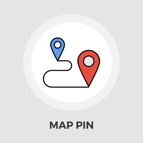 Mappa Pin Icona piatta — Vettoriale Stock