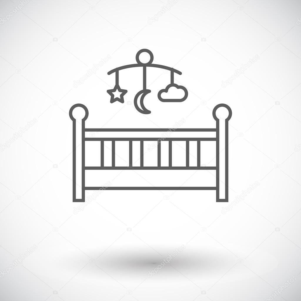 Baby Bed Icon Flat Vector Image By C Leshkasmok Vector Stock