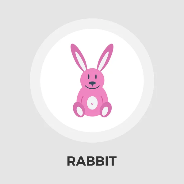 Conejo juguete vector plano icono — Vector de stock
