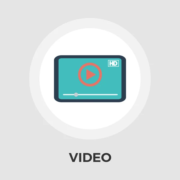 Video přehrávač vektor ploché ikony — Stockový vektor