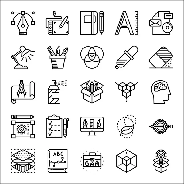Graphic design thin line icons set — Stock Vector