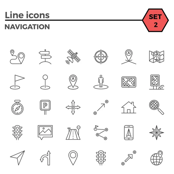 Conjunto de ícone de navegação —  Vetores de Stock