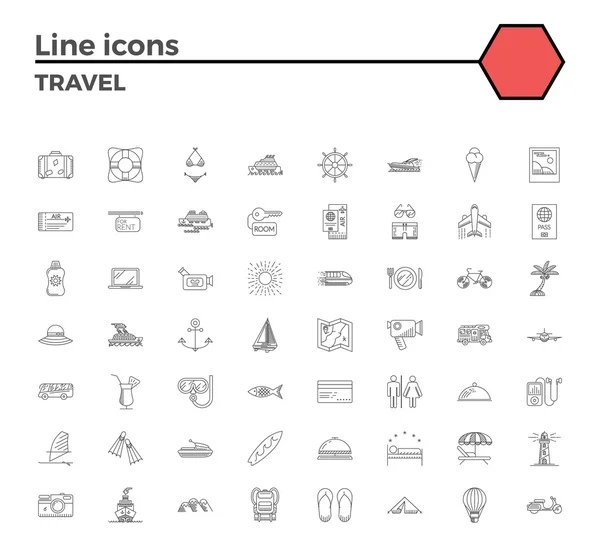 Conjunto de ícones de viagem. —  Vetores de Stock