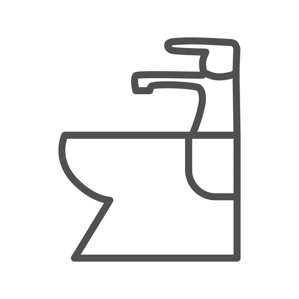 Icône de ligne de Bidet — Image vectorielle