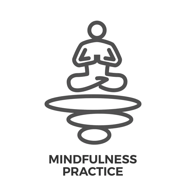 Mindfulness práctica delgada línea vector icono — Archivo Imágenes Vectoriales