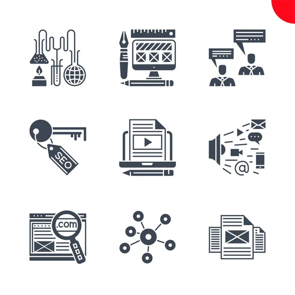 Seo and web opimization icons set — Stock Vector