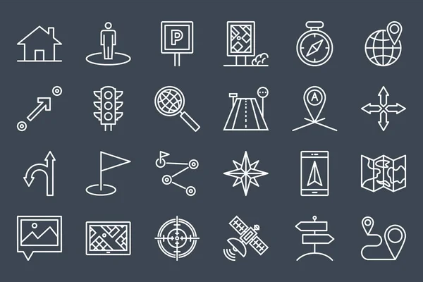 Navigation icon set — Stock Vector