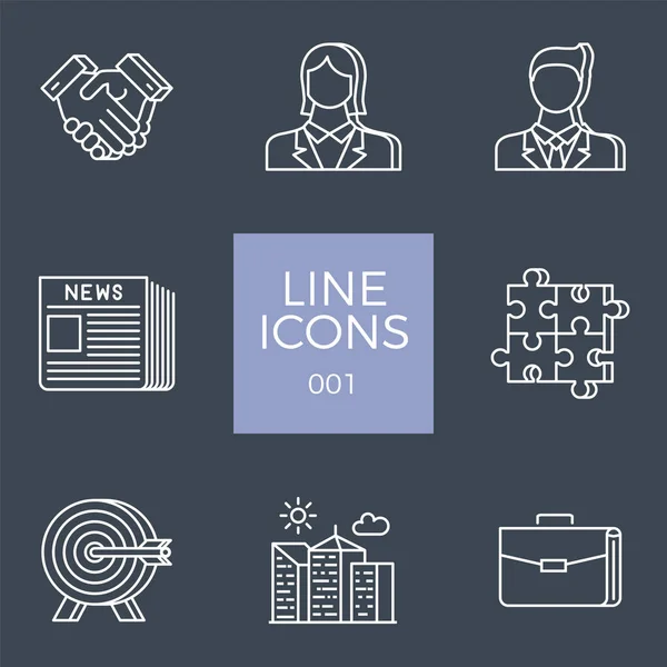 Business Related Vector Line Icons Set — Stock Vector