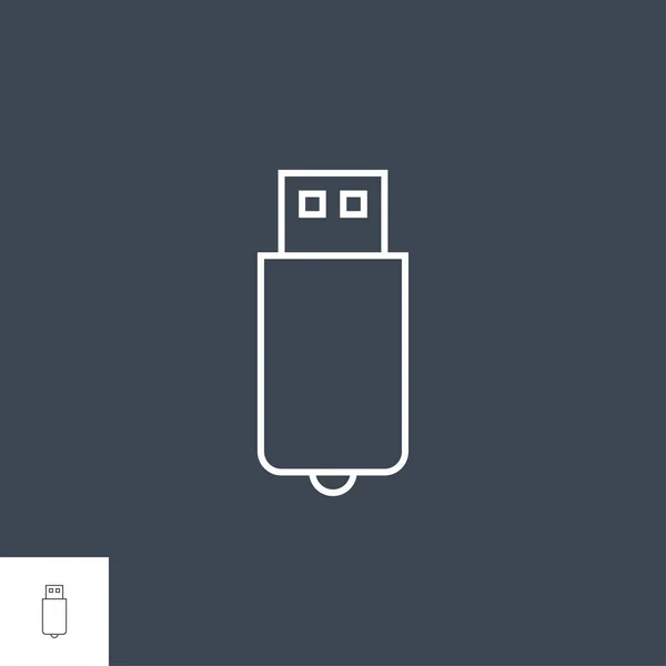 USB Vector Line Icon. — Stock Vector