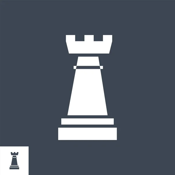 Chess Rook Vector Glyph Icon — Stockvektor