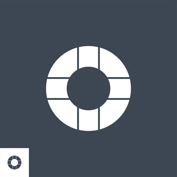 Lifebuoy icono de glifo vectorial relacionado. — Vector de stock