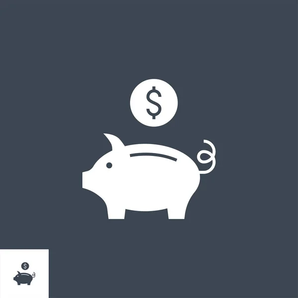 Piggy Bank related vector glyph icon. — Stock Vector