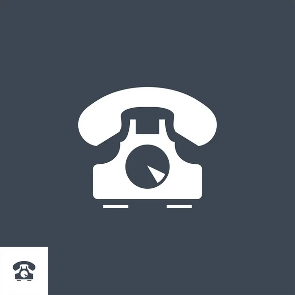 Vintage Phone icono de glifo vectorial relacionado. — Archivo Imágenes Vectoriales