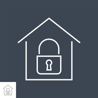 Karantina bağlantılı vektör ince çizgi simgesi.