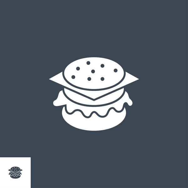 Burger icono de glifo vectorial relacionado. — Archivo Imágenes Vectoriales
