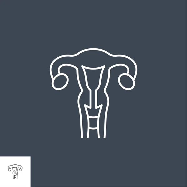 Icone della linea vettoriale utero — Vettoriale Stock