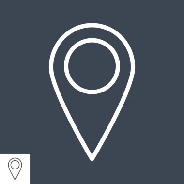 Harita Pin Düz Simgesi