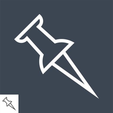 Pin İnce Çizgi Vektörü Simgesine bas