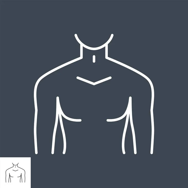 Male torso related vector thin line icon. — Stock Vector
