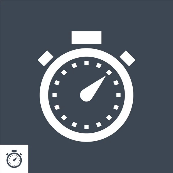 Stopwatch Vector Glyph Icoon — Stockvector