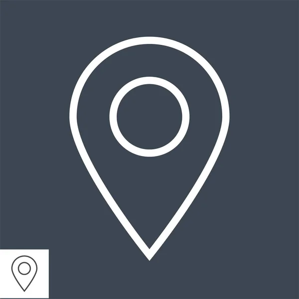 Mapa Pin Flat Icon — Vetor de Stock