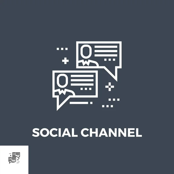 Icono de línea de canales sociales — Vector de stock