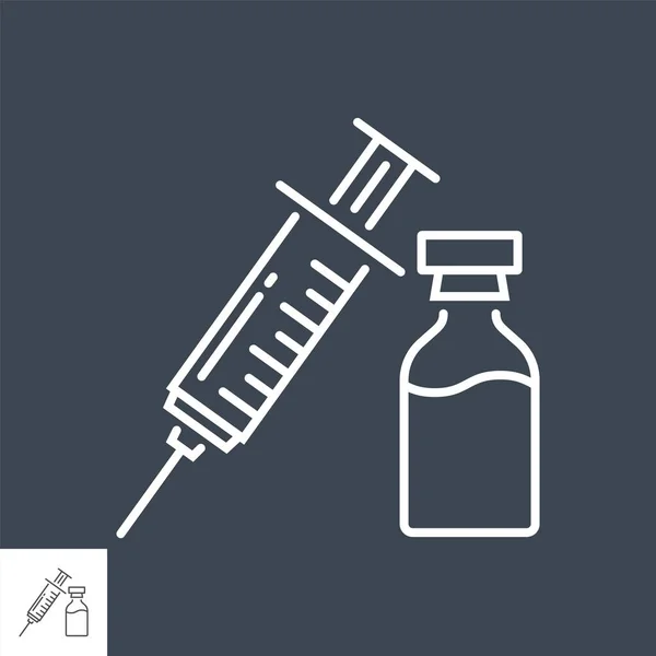 Vaccin gerelateerde vector dunne lijn pictogram. — Stockvector