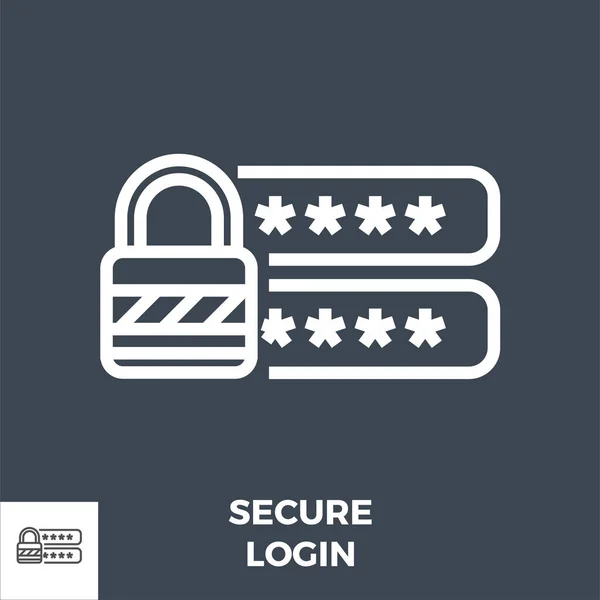 Sichere Login Line Icon — Stockvektor