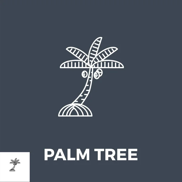 Palm Tree Line Icon — Stock Vector