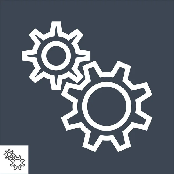 Gear Vector Glyph Icon — Stock Vector