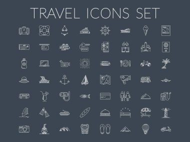 seyahat simgeleri ayarlandı.