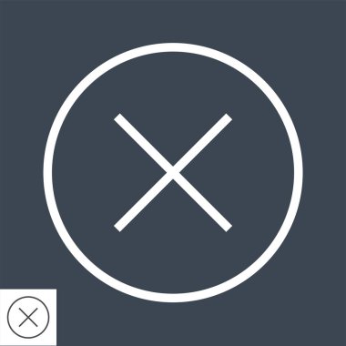 İnce Satır Vektör Simgesini Çapraz İşaretle