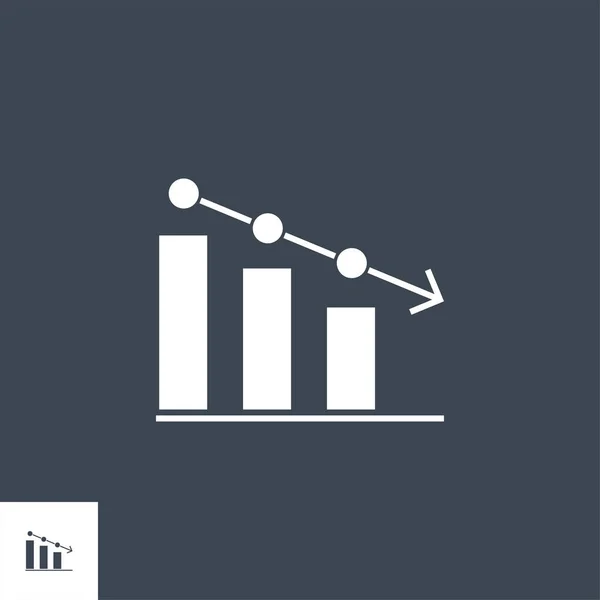 Gráfico de barras relacionado ícone de glifo vetorial. — Vetor de Stock