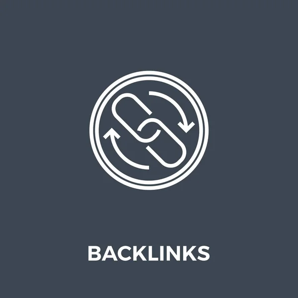 Backlinks Související vektorová tenká čára ikona. — Stockový vektor