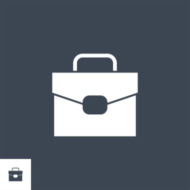 Evrak çantası düz vektör glifiyle ilgili simge.